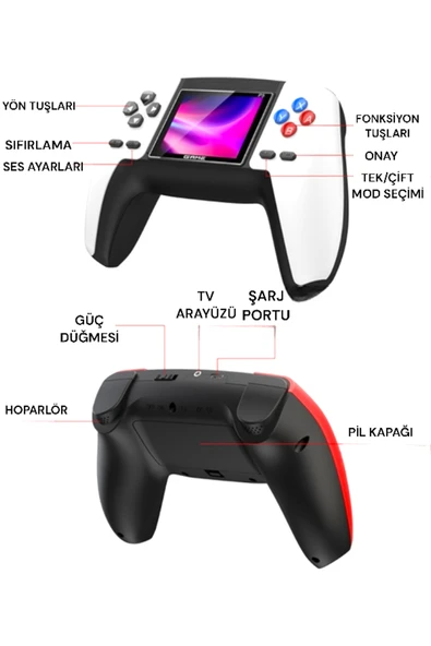 FTA TİCARET Şarjlı ve Taşınabilir 520 Oyunlu Çocuk El Atarisi - Resim 4