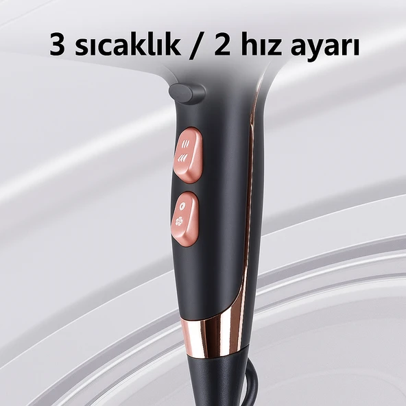 Hyundai HC-122 Profesyonel Saç Kurutma Makinesi 1800W  3 Isı Ayarı, 2 Hız, Soğuk Hava Fonksiyolu - 6