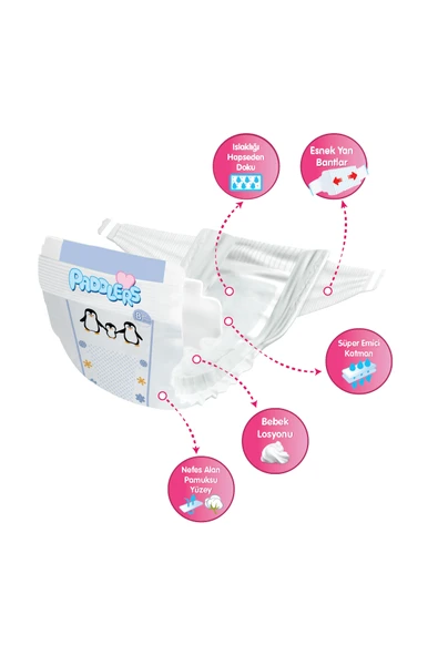 Paddlers Bebek Bezi 8 Numara XXX-Large 112 Adet (25+Kg) Ekstra Jumbo Set - Resim 2