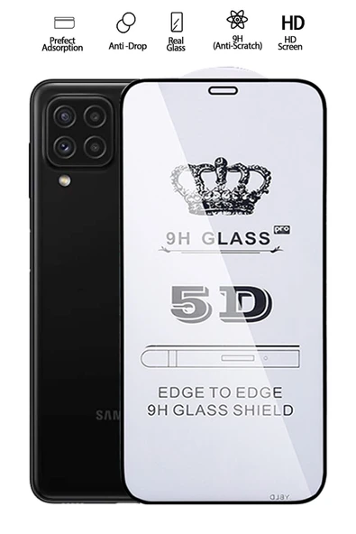 Tntech Samsung A22 Temperli Kırılmaz Cam Ekran Koruyucu - Tam Kaplama ürün görseli