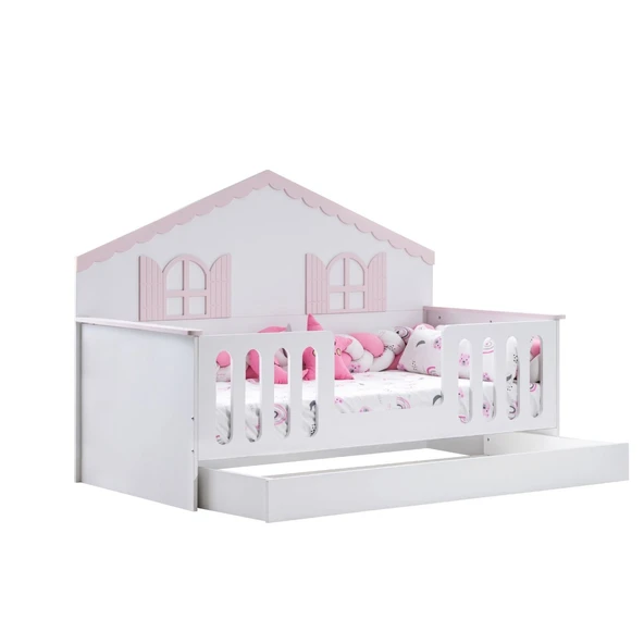 Yavrulu Karyola, Poli Yavrulu Montessori Yatak - Pembe - Resim 3