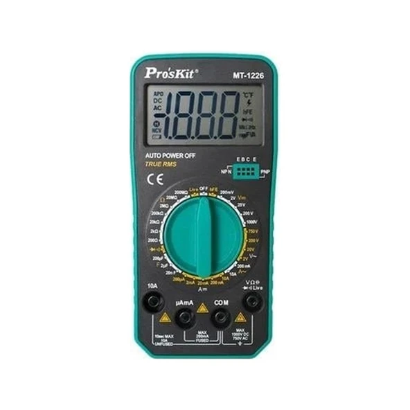 MT-1226 3-1/2 Dijital Multimetre 30 Vites Tm Fonksiyonlu 4 Test Kablosu Soketi - 1