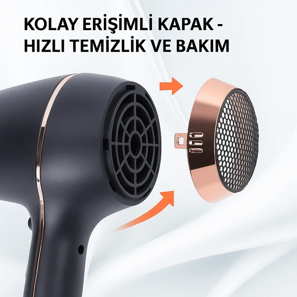 Hyundai HC-122 Profesyonel Saç Kurutma Makinesi 1800W  3 Isı Ayarı, 2 Hız, Soğuk Hava Fonksiyolu - 4