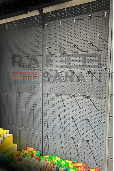 10 Adet Fon Kancası Delikli Pano Kancası 15 cm - Askı Kanca Raf Askısı Raf Aksesuar Tel Askı Raf Kancası - Resim 3