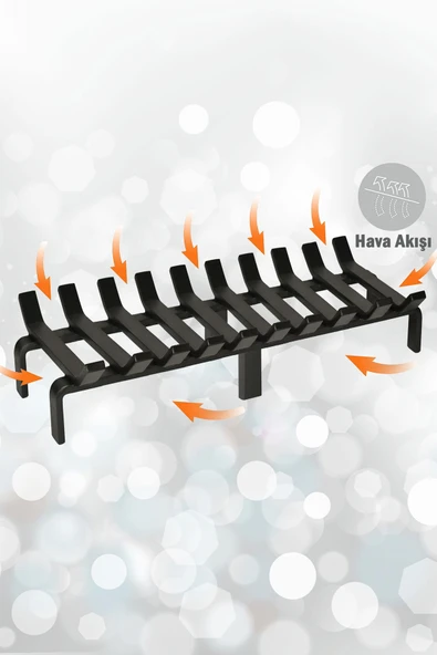 Şömine Izgarası 10 Çubuklu 60 Cm X 32 Cm Ekstra Dar Gözlü Izgara - 6