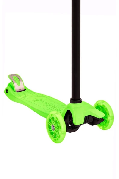 Tntech 4 Tekerlekli (ARKA ÇİFT TEKERLEK) Metal Mandallı Yükseklik Ayarlı Işıklı Scooter - Resim 3