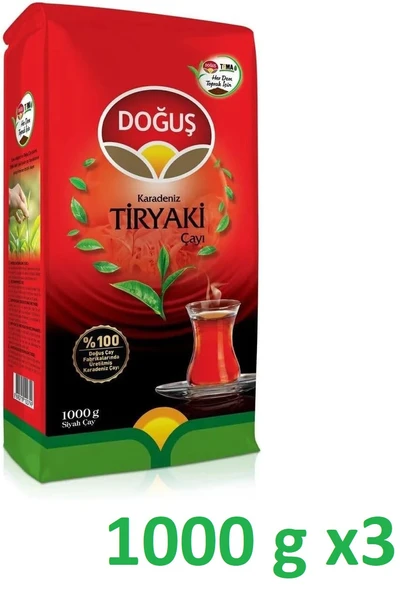 Doğuş Karadeniz Tiryaki Çay 1000 g x 3 adet