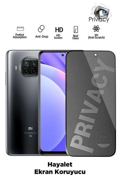 Tntech XİAOMİ Mİ 10T LİTE TAM KAPATAN HAYALET EKRAN KORUYUCU PRİVACY TAMPERLİ KIRILMAZ CAM ürün görseli