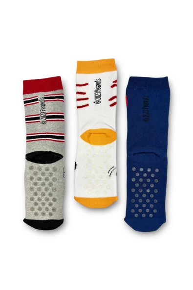 PEANUTS Snoopy Lisanslı Erkek Çocuk 3 Çift Havlu Soket Çorap 21605 - Resim 2