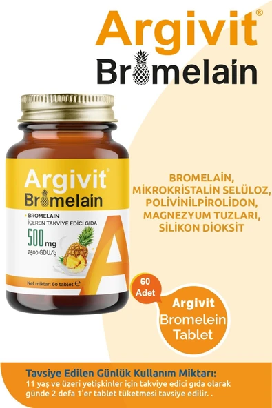 Argivit Bromelain 500 mg 60 Tablet - 2