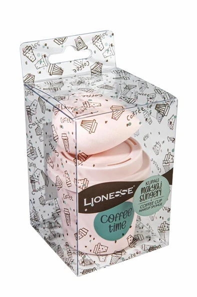 Lionesse Kahve Bardağı Kılıflı Makyaj Süngeri (PEMBE) ürün görseli