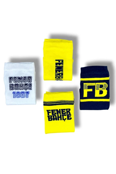Fenerbahçe Lisanslı Yetişkin 4 Çift Patik Çorap 1907-Y - Resim 2