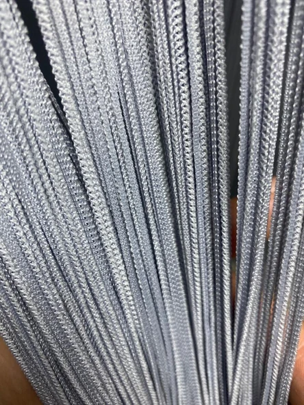 İP ZİNCİR GRİ RENK HAZIR DÜĞMELERİ DİKİLMİŞ İP PERDE  EN 180 CM BOY 280 CM - Resim 3