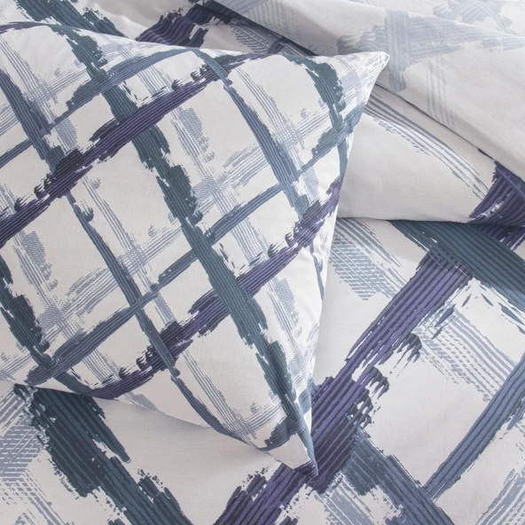 Taç Ranforce Nevresim Takımı Çift Kişilik Brıza Mavi - 2