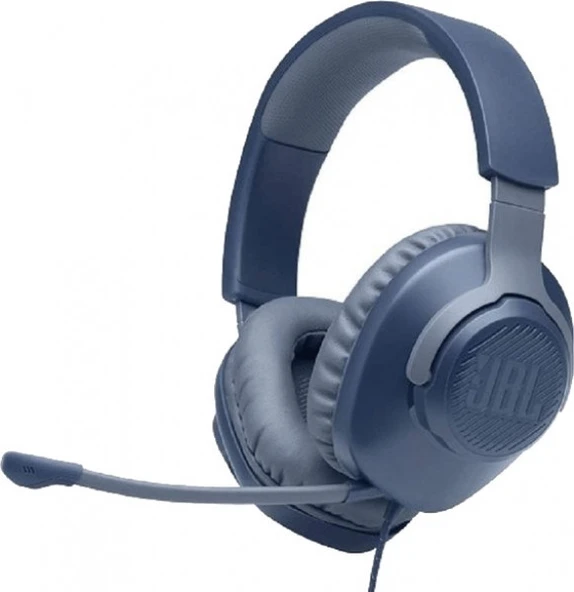 JBL Quantum 100 Çıkarılabilir Mikrofonlu 3.5mm Gaming Kulak Üstü Kulaklık - Mavi - 1
