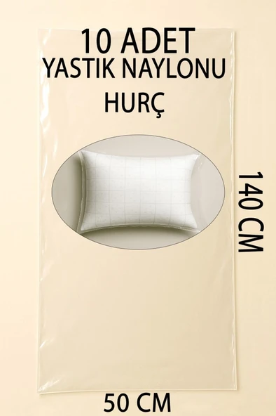 10 Adet 140cm×50cm Şeffaf Naylon Taşınma Saklama Yastık Naylonu Torbası Hurç ürün görseli