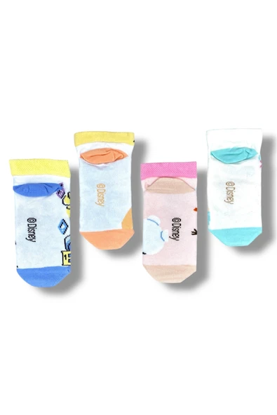 Frozen Lisanslı Kız Çocuk 4 Çift Patik Çorap 22839 - Resim 2