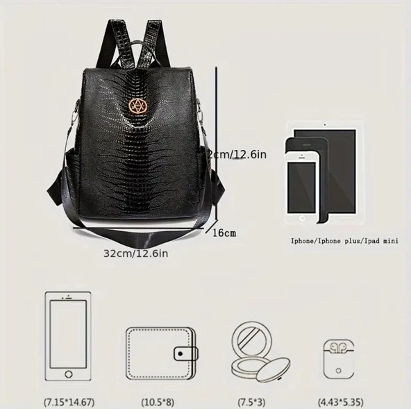 PARLAK KADIN SIRT ÇANTA - Resim 5