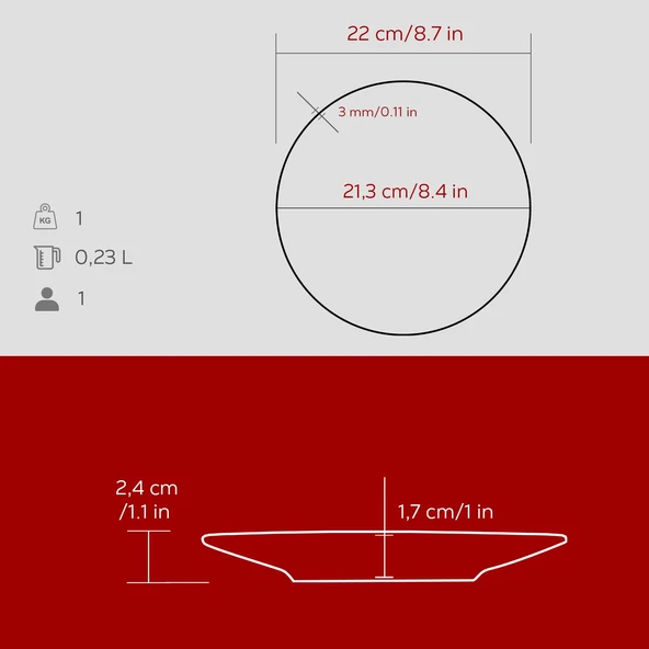 Lava Döküm Yuvarlak Servis Tabağı Çap(Ø)21cm.-Bordo - 5