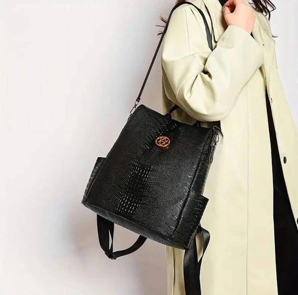 PARLAK KADIN SIRT ÇANTA - Resim 3