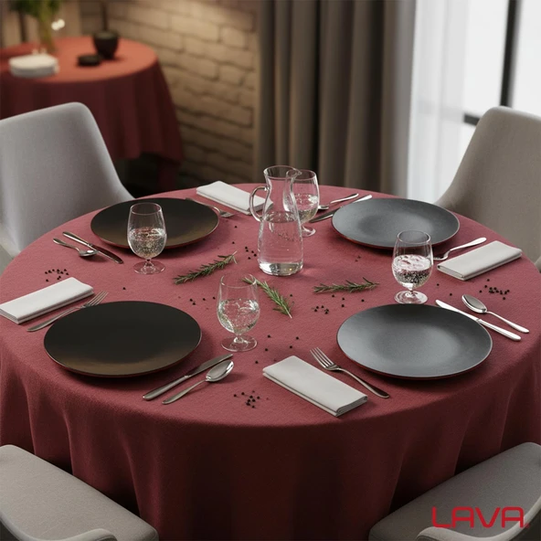 Lava Döküm Yuvarlak Servis Tabağı Çap(Ø)21cm.-Bordo - 7
