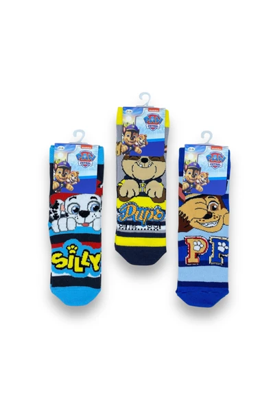 PAW PATROL Lisanslı Erkek Çocuk 3 Çift Soket Çorap 22599 - Resim 3