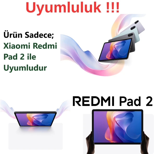 Xiaomi Redmi Pad 2 11 İnç 2025 Tablet Kılıfı Silikon Ekran Koruyucu Dokunmatik Kalem Seti - 4