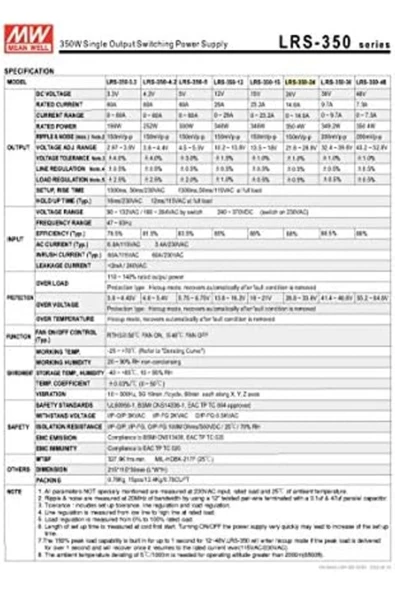 baghoose MEAN WELL LRS-350-24 350,4 W 24 V 14,6 Amp Tek Çıkışlı Değiştirilebilir Güç H&A 1150700 - Resim 2