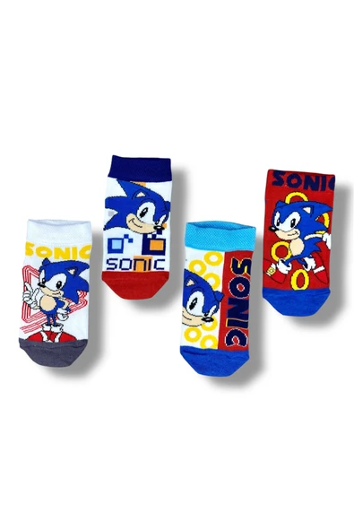 Sonic Lisanslı Erkek Çocuk 4 Çift Patik Çorap 22853 ürün görseli