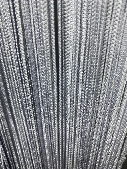 İP ZİNCİR GRİ RENK HAZIR DÜĞMELERİ DİKİLMİŞ İP PERDE  EN 180 CM BOY 280 CM - Resim 4