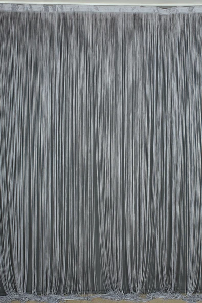 İP ZİNCİR GRİ RENK HAZIR DÜĞMELERİ DİKİLMİŞ İP PERDE  EN 180 CM BOY 280 CM - Resim 5