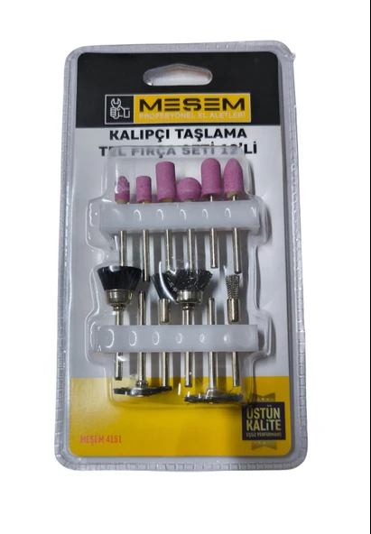 MEŞEM KALIPÇI TAŞLAMA TEL FIRÇA SETİ 12'Lİ
