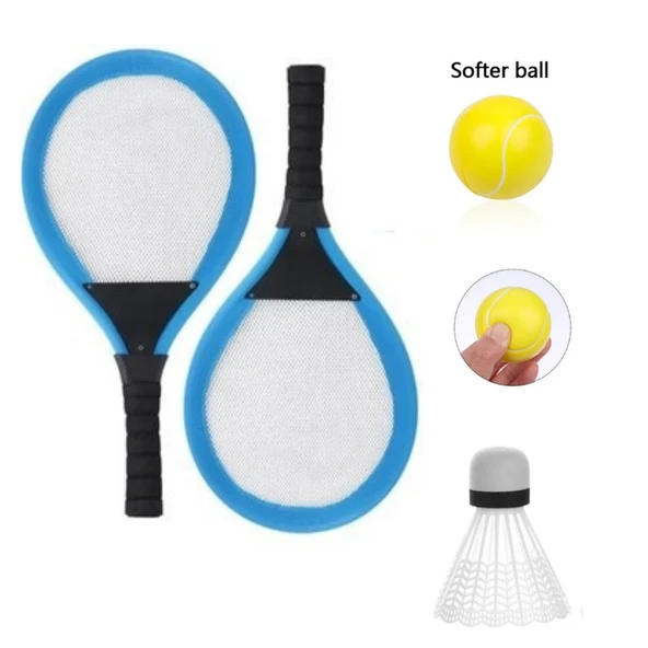 Badminton Seti ve Soft Tenis Topu - RKT-35 - Mavi - 1