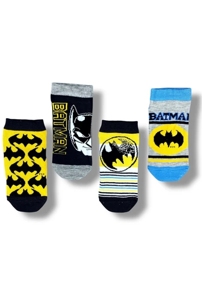 Batman Lisanslı 4 Çift Erkek Çocuk Patik Çorap 19817 ürün görseli