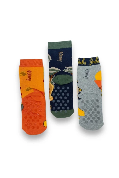 Disney Aslan Kral Lisanslı Erkek Çocuk 3 Çift Havlu Soket Çorap 21497 - Resim 2