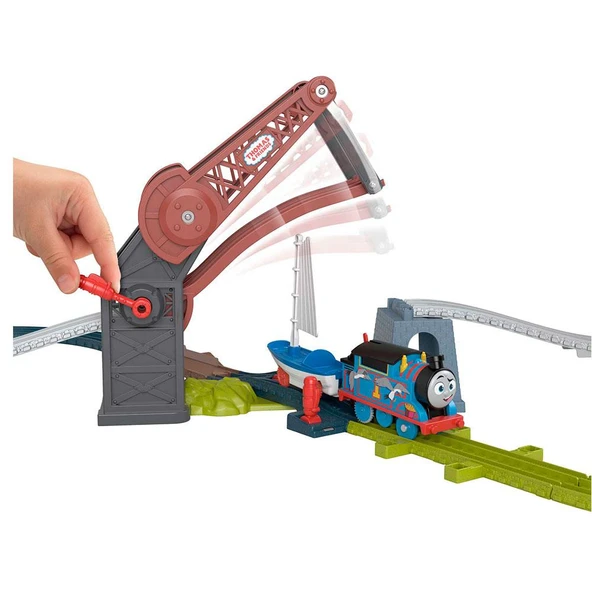 Orjinal Fisher Price Thomas ve Arkadaşları Thomas ve Skiff Açılır Köprü Macerası Seti HGX65 - Resim 2