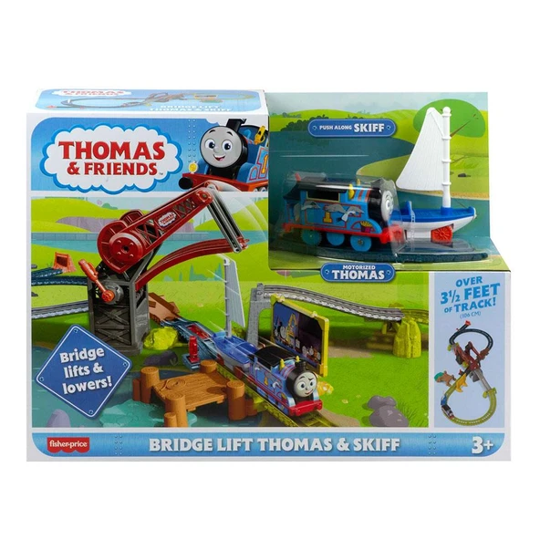 Orjinal Fisher Price Thomas ve Arkadaşları Thomas ve Skiff Açılır Köprü Macerası Seti HGX65 - Resim 8