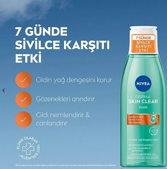 Nivea Derma Skin Clear Sivilce Karşıtı Yüz Temizleme Jeli 150 Ml + Tonik 200 Ml - 3