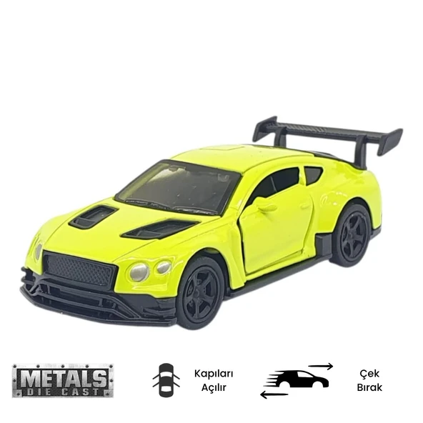 Çek Bırak Metal Küçük Arabalar 8 cm - 6411A - Açık Yeşil - 1