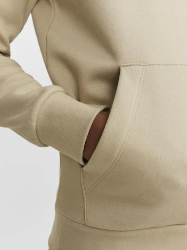Jack Jones Erkek  Regular Fit Kanguru Cepli Yumuşak Dokulu Krem Kapüşonlu Sweatshirt 12216335KR - 6