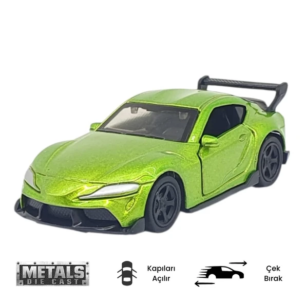 Çek Bırak Metal Küçük Arabalar 8 cm - 6411A - Yeşil ürün görseli