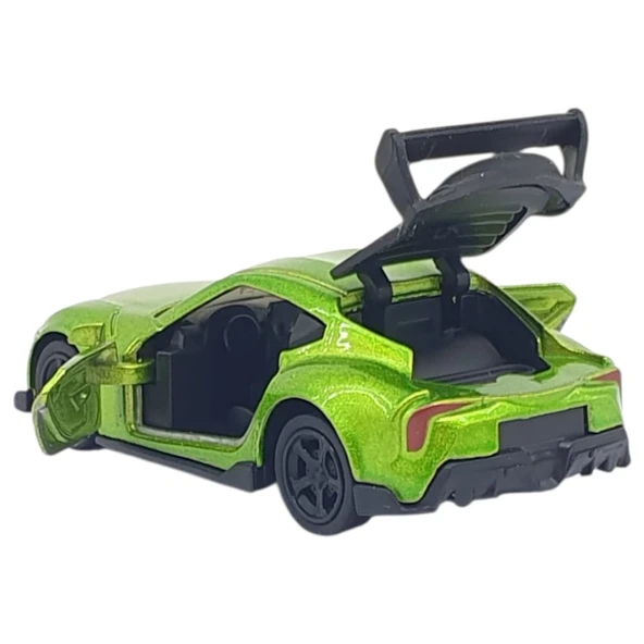 Çek Bırak Metal Küçük Arabalar 8 cm - 6411A - Yeşil - Resim 2