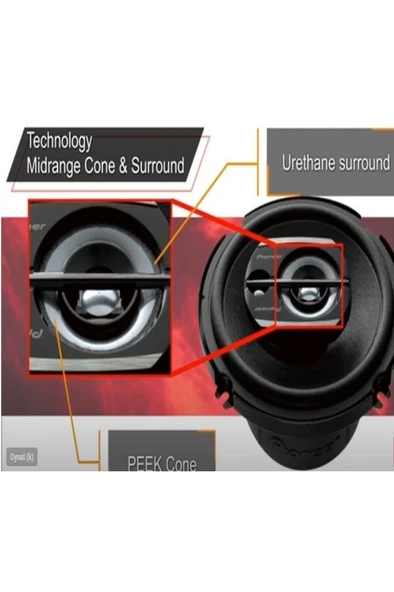 Pioneer TS-1675V3 Şampiyon Serisi Pro 16 cm Kaoksiyel Hoparlör Takımı - 2 Adet - 2