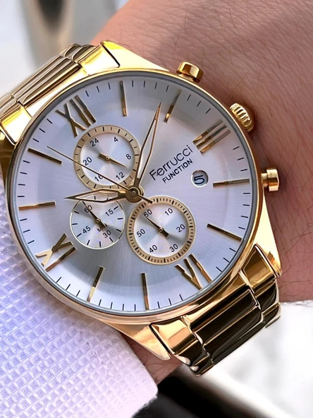 Ferrucci 2 Yıl Garantili Çelik Kordon İç Kadran Özellikleri Aktif 3 Atm Erkek Kol Saati EF.14079.SG ürün görseli