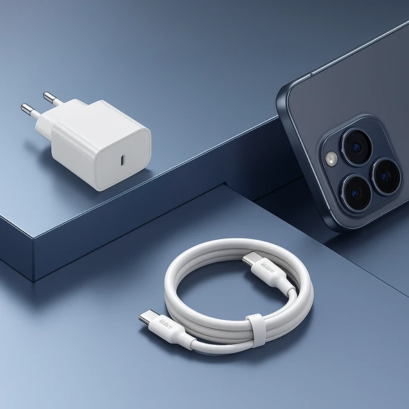 25W USB-C Hızlı Şarj Adaptörü  Akıllı Çipli, Güvenli ve Kompakt Tasarım - 4
