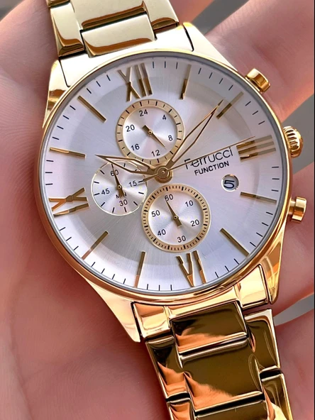 Ferrucci 2 Yıl Garantili Çelik Kordon İç Kadran Özellikleri Aktif 3 Atm Erkek Kol Saati EF.14079.SG - Resim 3