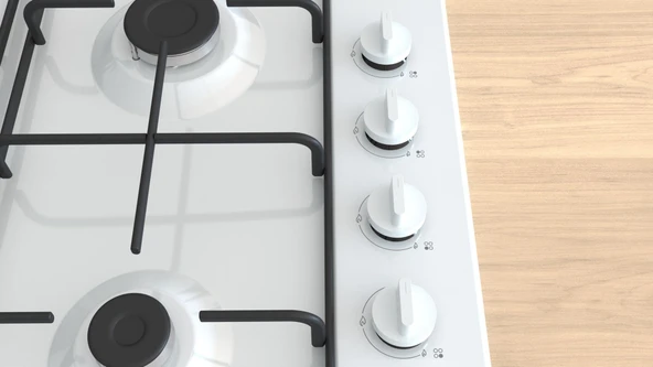 Profilo OD30K2B80D Beyaz Emaye Set Üstü Ocak - Resim 2