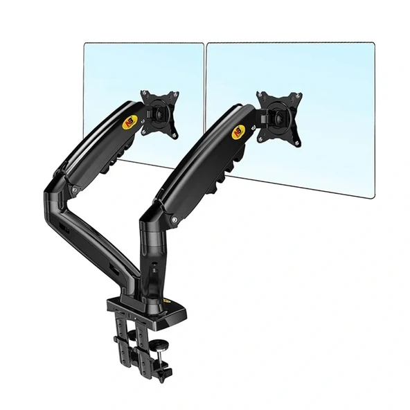 Vontech 17" - 27" F160 Amortisörlü Stand Çift Kol Lcd / Led Monitör Tutucu Stand Askı Aparatı
