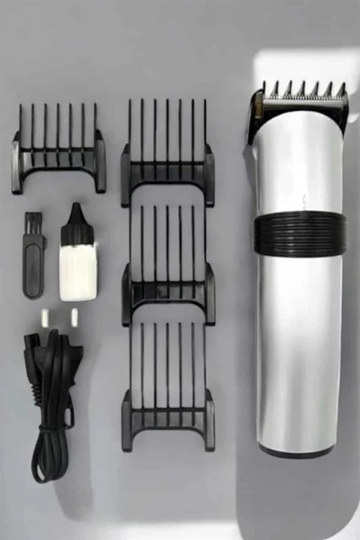 4 Taraklı Profesyonel Şarjlı Saç ve Sakal Kesme Tıraş Makinesi Seti ürün görseli 1