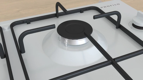Profilo OD30K2B80D Beyaz Emaye Set Üstü Ocak - Resim 4